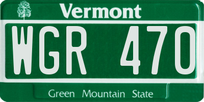 VT license plate WGR470