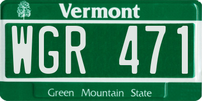 VT license plate WGR471