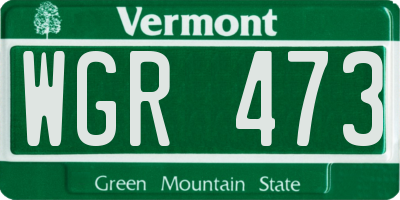 VT license plate WGR473