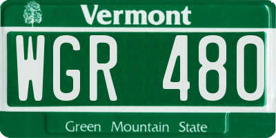 VT license plate WGR480