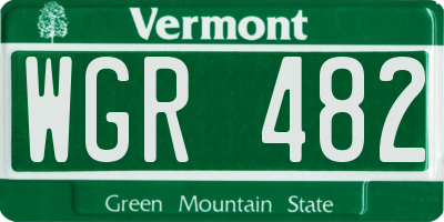VT license plate WGR482