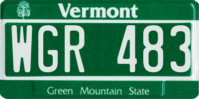VT license plate WGR483