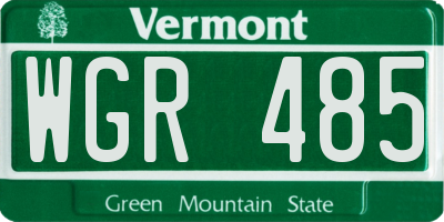 VT license plate WGR485