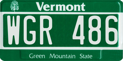 VT license plate WGR486