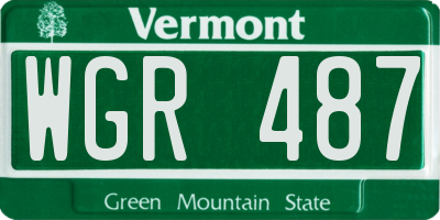 VT license plate WGR487