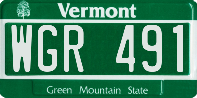 VT license plate WGR491