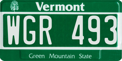 VT license plate WGR493
