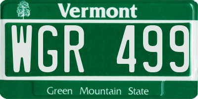 VT license plate WGR499