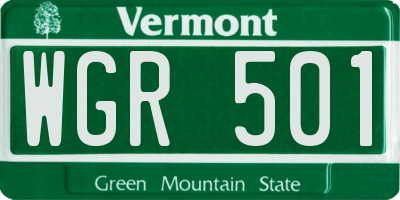 VT license plate WGR501