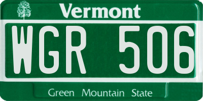 VT license plate WGR506