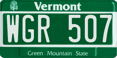 VT license plate WGR507