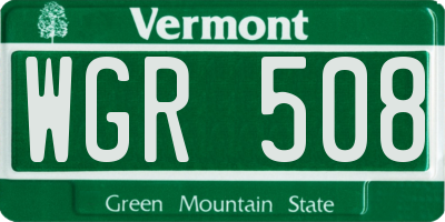 VT license plate WGR508