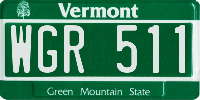 VT license plate WGR511