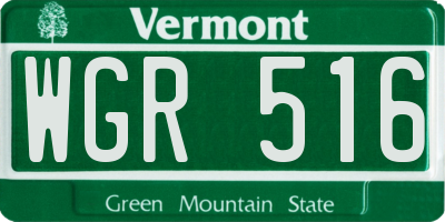 VT license plate WGR516