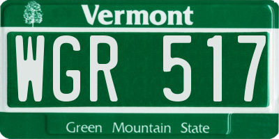 VT license plate WGR517