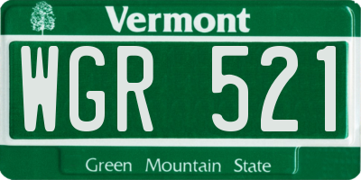 VT license plate WGR521
