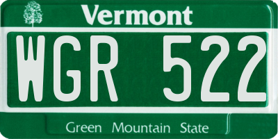 VT license plate WGR522