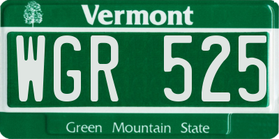 VT license plate WGR525