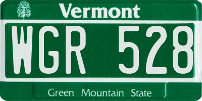 VT license plate WGR528