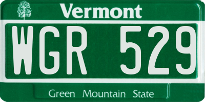VT license plate WGR529
