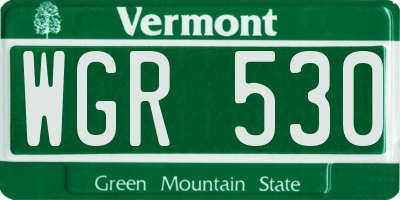 VT license plate WGR530