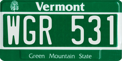 VT license plate WGR531