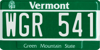 VT license plate WGR541