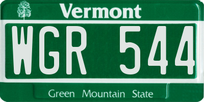 VT license plate WGR544