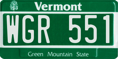 VT license plate WGR551