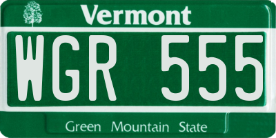 VT license plate WGR555