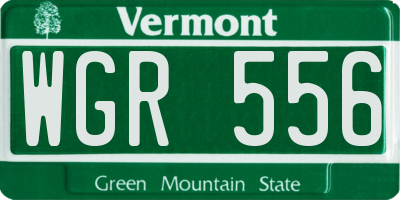 VT license plate WGR556