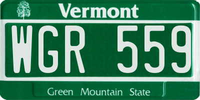 VT license plate WGR559