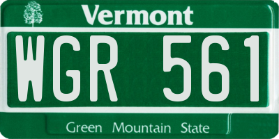 VT license plate WGR561