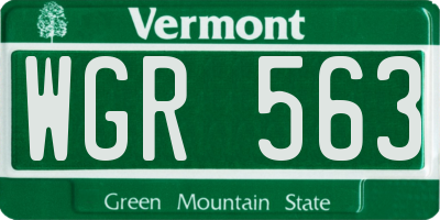 VT license plate WGR563