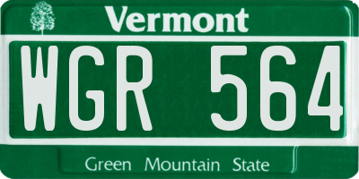 VT license plate WGR564