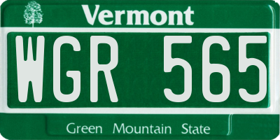 VT license plate WGR565