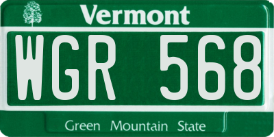VT license plate WGR568