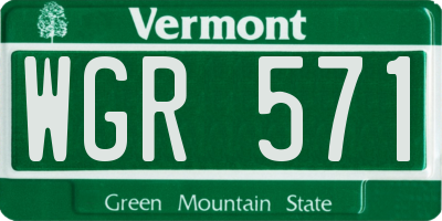 VT license plate WGR571