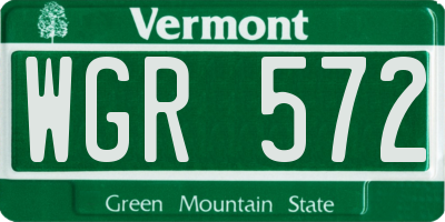 VT license plate WGR572
