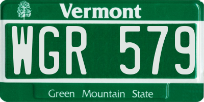 VT license plate WGR579