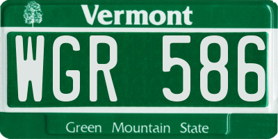 VT license plate WGR586