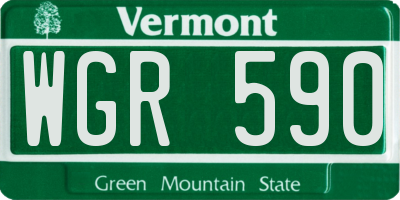 VT license plate WGR590