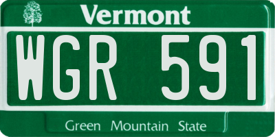 VT license plate WGR591