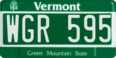 VT license plate WGR595