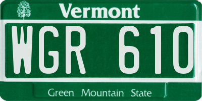 VT license plate WGR610