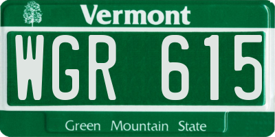 VT license plate WGR615