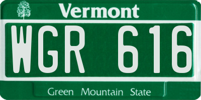 VT license plate WGR616