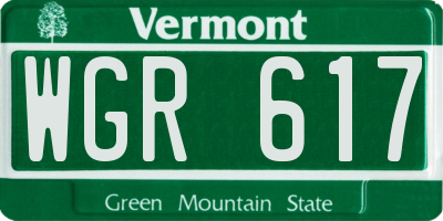 VT license plate WGR617