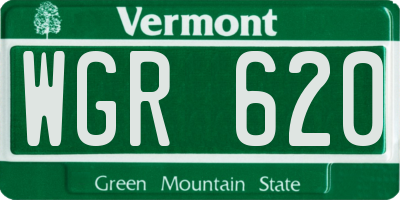 VT license plate WGR620