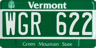 VT license plate WGR622